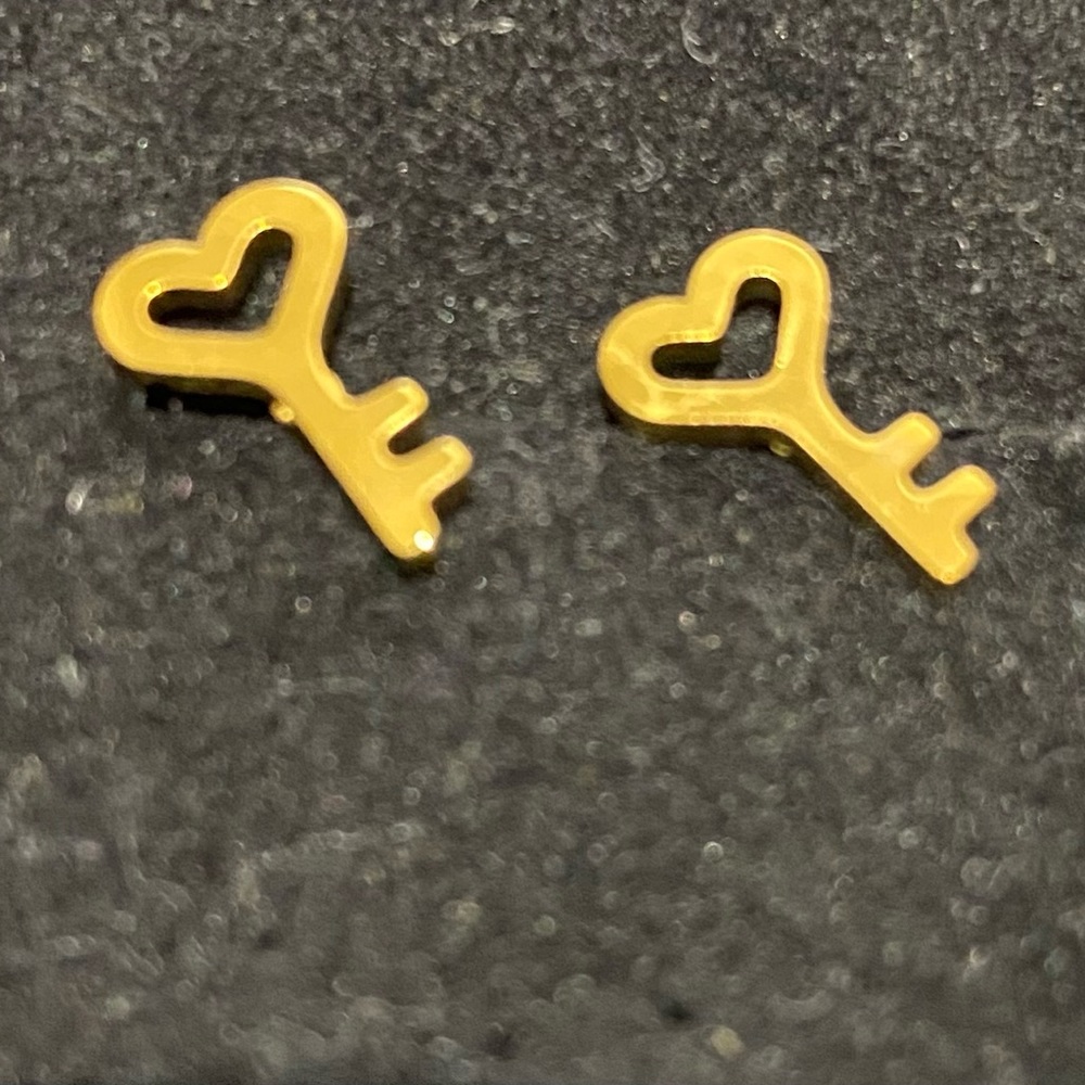 Cute Key Stainless Steel Stud Earrings Jewelry Accessories
